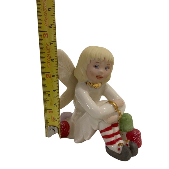 Lenox Gumdrop Fairy Ceramic Sitting Figurine Wing, Striped Socks & Gumdrops - Picture 9 of 10